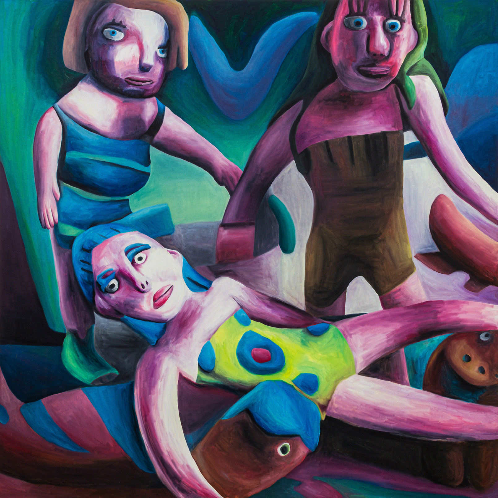 Marta Sesana, Rave, 2023, oil on canvas, cm 180x180